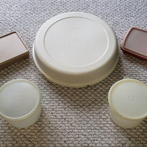 Lot of 5 1970s Tupperware Storage w/ Lids